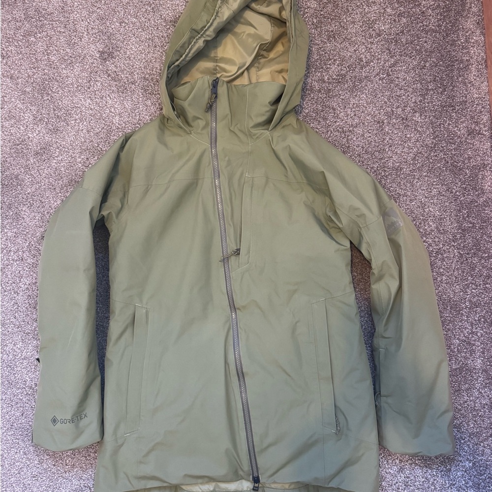 Burton Olive Green Jacket with Cream Lining